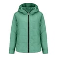 thumbnail image 5 of Miluxas Women's Pullover Puffer Jacket Lightweight Winter Warm Padded Hoodies Coat Oversized Quilted Jackets Outerwear with Pocket Green L(L), 5 of 9