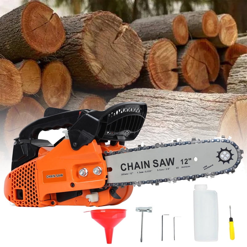 YNCE 25.4cc Gas Chainsaws 12 Inch Bar Power Chain Saws, Gas Powered Chainsaw 2 Stroke Handed Petrol Gasoline Chain Saw for Cutting Wood Outdoor Garden Farm Home Use