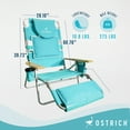 thumbnail image 3 of Ostrich The Deluxe 3N1 Lightweight Outdoor Beach Lounge Chair with Footrest, Aqua, 3 of 11