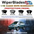 thumbnail image 2 of 2003 Buick Rendezvous Beam Wiper Blades Wipers w/1yr Warranty (Set of 2), 2 of 5