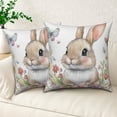 thumbnail image 4 of Dashan Bunny Flower Throw Pillow Covers 18x18 Set of 2,Happy Easter Decorative Pillow Cases for Bedroom Sofa Couch, 4 of 6