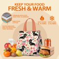 thumbnail image 5 of Dachshund and Flower Insulated Lunch Bag for Women & Adults,Large Portable Soft Cooler Lunch Bag,Thermal Food Storage Tote with Pearl Cotton,8.66L,8.75x5.75x9.5 Inch, 5 of 6
