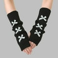 thumbnail image 2 of Chuancc Women's Long Fingerless Gloves - Warm Windproof Fashion Stretch Knit Arm Sleeves with Thumb Hole Light green One Size, 2 of 3