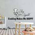 thumbnail image 2 of COOKING - Bon Appetit Home Kitchen Lettering Art Wall Decoration Cooking Makes Me Happy Quotes & Chef Image Design Vinyl Wall Decal Sticker 30" x 15", 2 of 5