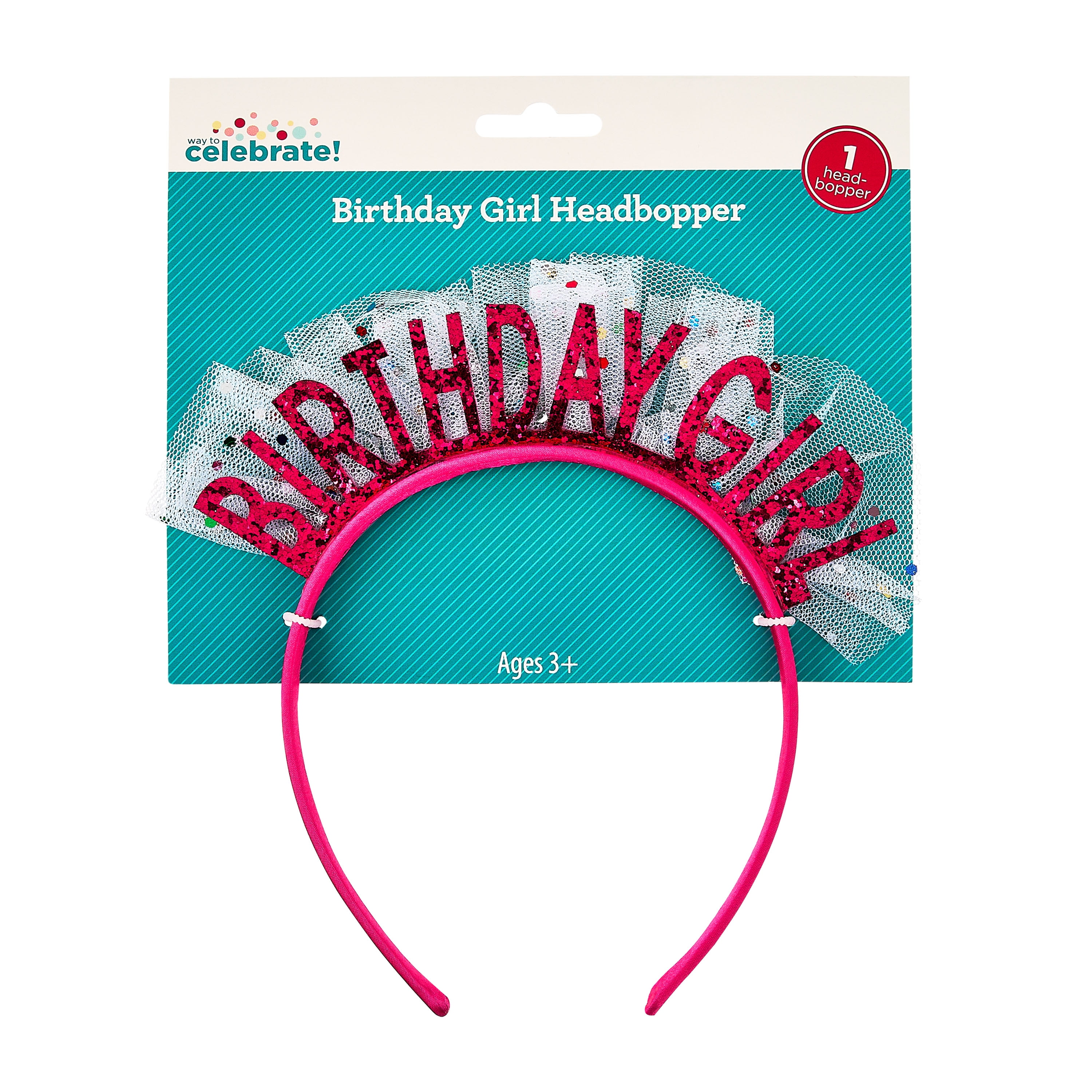 Pink Birthday Girl Tulle Headbopper, by Way To Celebrate