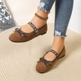thumbnail image 6 of Women's Flat Shoes, Round Toe Ballet Flats Comfortable Casual Shoes with Bow Accent and Metal Buckle for Spring Work Daily Outdoors, 6 of 8