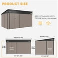 thumbnail image 4 of Aoxun 11.5'x7.3' Shed Outdoor Storage Shed with Triple Lockable Door Metal Storage Cabinet with Slopping Roof for Tools Bicycles Storage for Garden, Patio, Courtyard (Brown), 4 of 8
