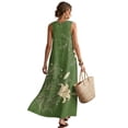 thumbnail image 2 of Xixirimido Lily Flower Green Print Women Maxi Dresses Casual Summer Dresses Tank Long Flowy Sleeveless Sundresses with Pockets Beach Vacation Outfits, XX-Large, 2 of 7