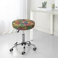 thumbnail image 7 of Kdxio Colorful Dinosaur Print Stool Covers Round,Stretch Round Bar Stool Covers Washable Bar Stool Cushion Slipcover for 12-15 Inch Chair, 7 of 7