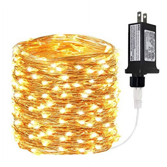 BHCLIGHT 66Ft 200 LED Fairy Lights Plug in, Waterproof String Lights Outdoor 8 Modes Copper Wire Lights Bedroom Decor, Twinkle Lights for Girl's Room Garden Christmas Party Wedding (Warm White)