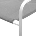 thumbnail image 6 of Contemporary Modern Urban Designer Outdoor Patio Balcony Garden Furniture Side Dining Armchair Chair, Fabric Aluminum, White Grey Gray, 6 of 7
