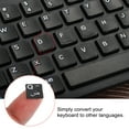 thumbnail image 4 of Uxcell Arabic Keyboard Layout Stickers Computer Replacement Cover Universal Black Background White Lettering, 2 Pack, 4 of 5
