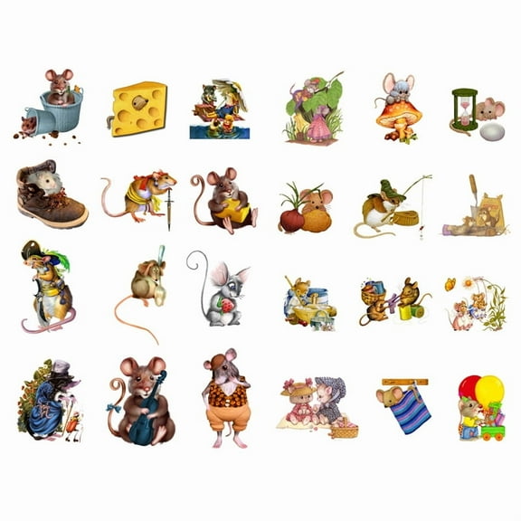 Cute Cartoon Mouse Kawaii Aesthetic Pastel Art Agenda Journal Planner Stationery Stickers