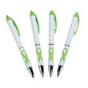 Lime Green Ribbon Grip Pens - Stationery - 24 Pieces