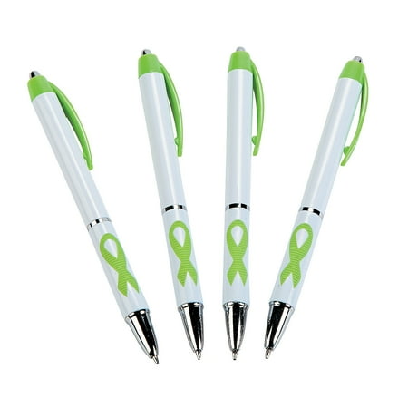 Lime Green Ribbon Grip Pens - Stationery - 24 Pieces