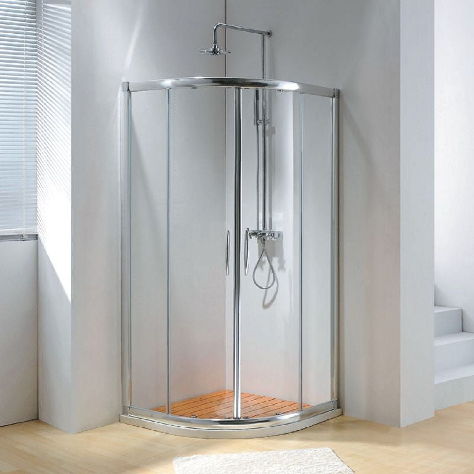 Dreamwerks 36 in. W x 79 in. H Framed Sliding Shower Enclosure with  Clear Glass in Chrome