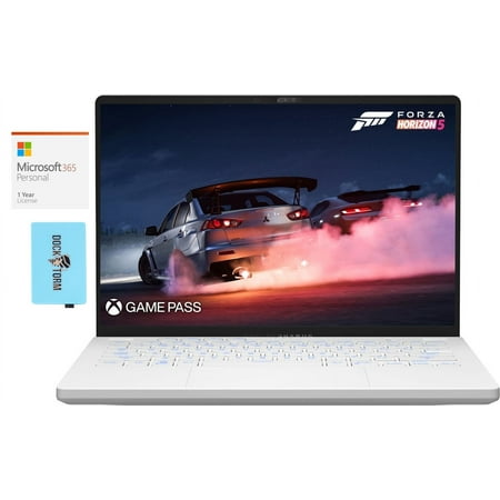 ASUS ROG Zephyrus G14 Gaming/Entertainment Laptop (AMD Ryzen 7 7735HS 8-Core, 14.0in 165 Hz Wide QXGA (2560x1600), GeForce RTX 4050, Win 11 Home) with Microsoft 365 Personal , Dockztorm Hub