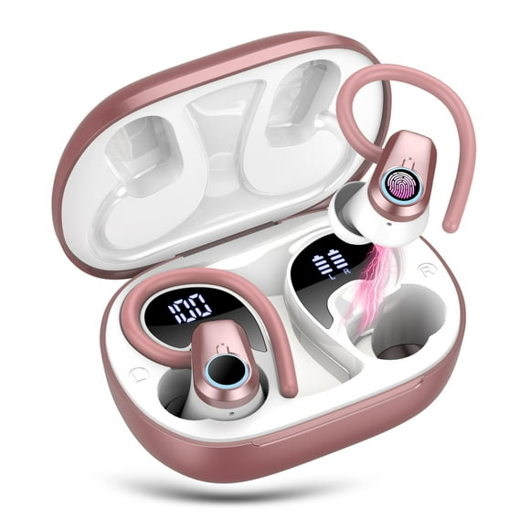 Auriculares inalámbricos Poounur H9 Bluetooth 5.3 Sport 50H Rose Gold