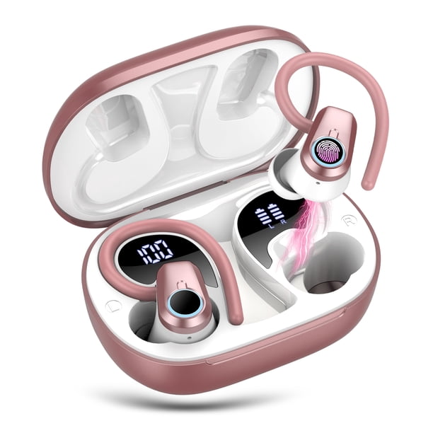 Auriculares inalámbricos Poounur H9 Bluetooth 5.3 Sport 50H Rose Gold