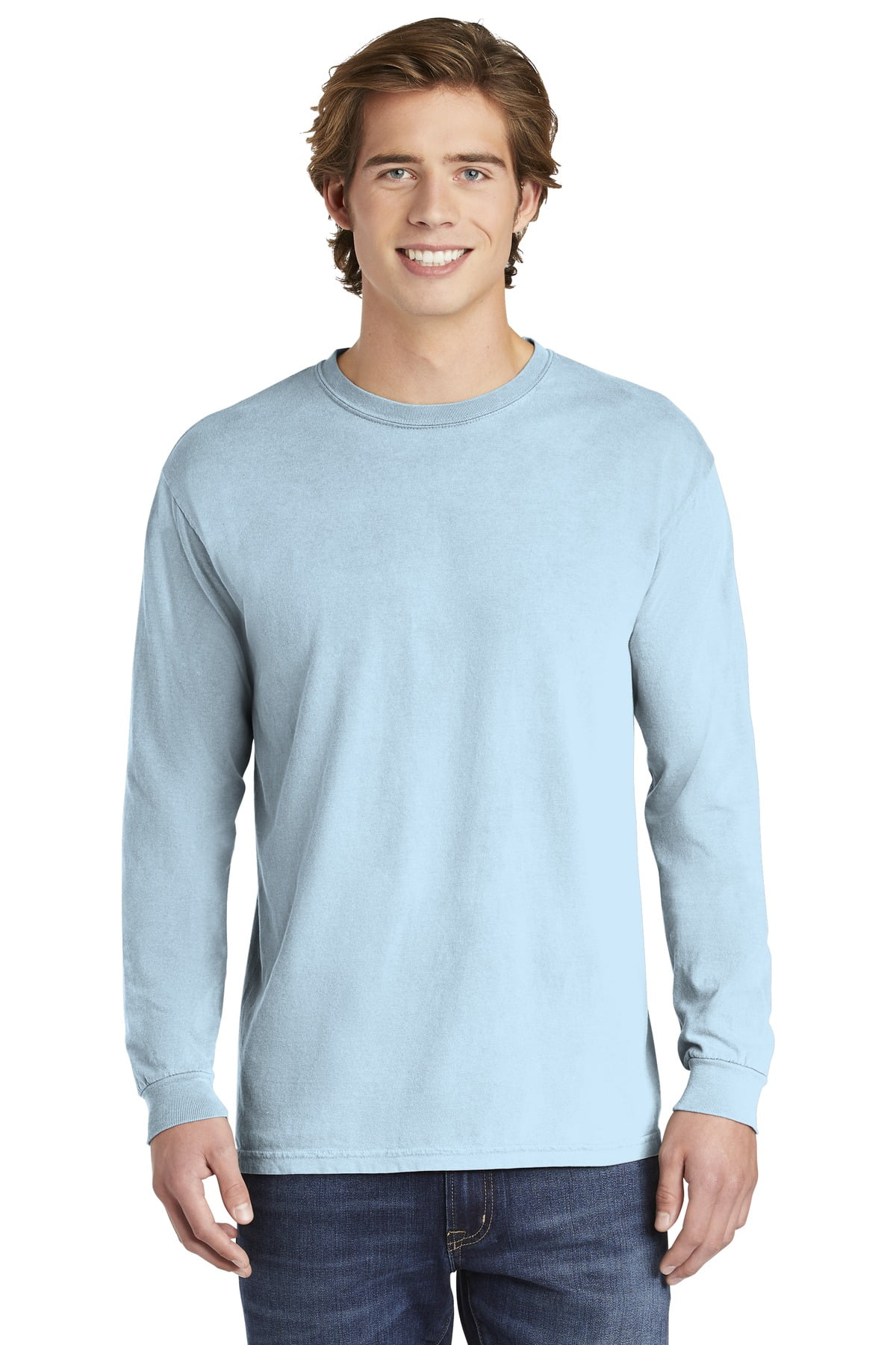 Garment-Dyed Heavyweight Long Sleeve T-Shirt Comfort Colors, Men's, Size: XL, Blue