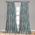 thumbnail image 2 of Woodland Pattern Window Curtains, Sketch Style Drawn Tree Branches on Grunge Striped Backdrop, Lightweight Decor 2-Panel Set with Rod Pocket, Pair of - 28"x95", Cadet Blue Green Brown, by Ambesonne, 2 of 3