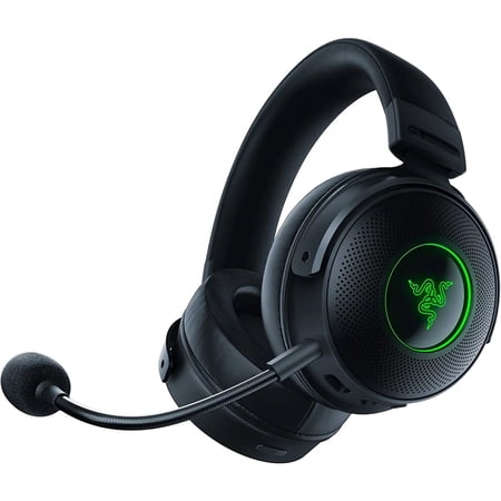 Razer Kraken V3 Pro HyperSense Wireless Gaming Headset Haptic Technology: Triforce Titanium 50mm Drivers - Hybrid Fabric & Leatherette Memory Foam Cushions - Black