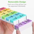 thumbnail image 2 of Opret Pill Box Organiser 7 Day for AM and PM, Pill Dispenser Weekly Twice a Day with Removable Compartments for Vitamins Fish Oils Supplements Medication BPA Free, 2 of 7