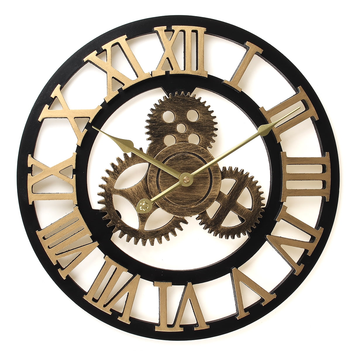 16 Inches Large 3d Gear Roman Numeral Wall Clock Antique Vintage Round Silent Wall Clock For Living Room Kitchen Restaurant Coffee Shop Decor Walmart Com Walmart Com