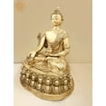 thumbnail image 3 of 36" Brass Large Tibetan Buddhist Buddha In Brass | Handcrafted In India - Brass Statue, 3 of 4