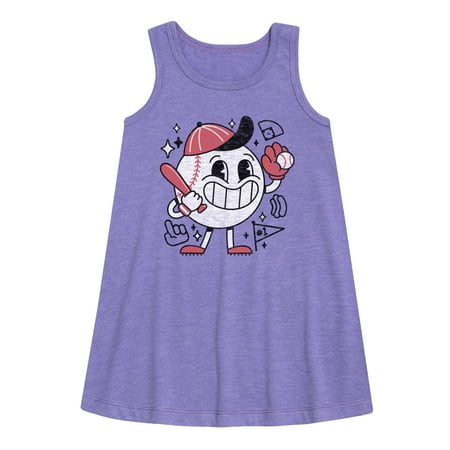 

Instant Message - Baseball Mascot - Girls Aline Dress