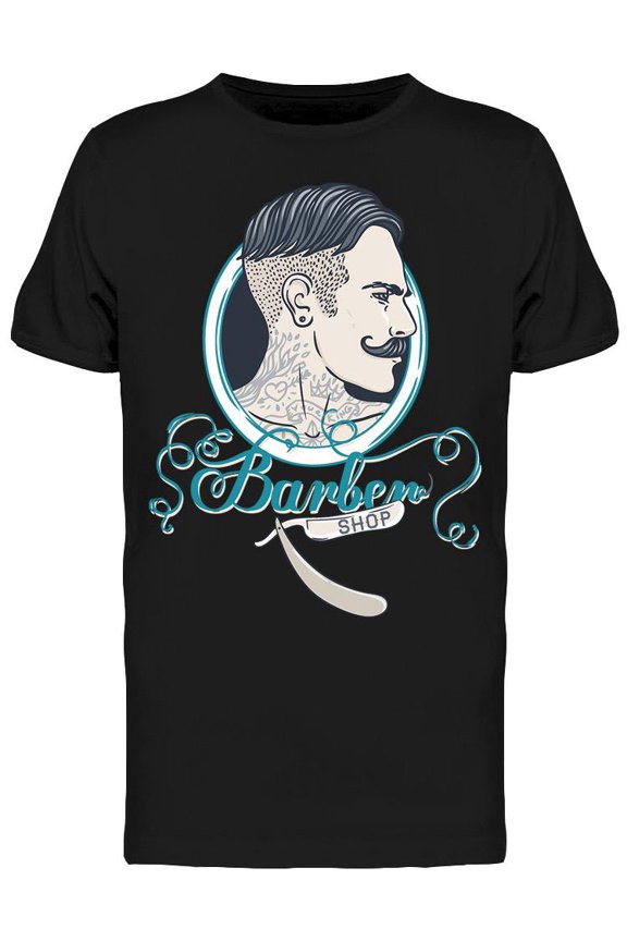 Hipster Barber Shop T-Shirt Men -Image by Shutterstock, Male XX-Large