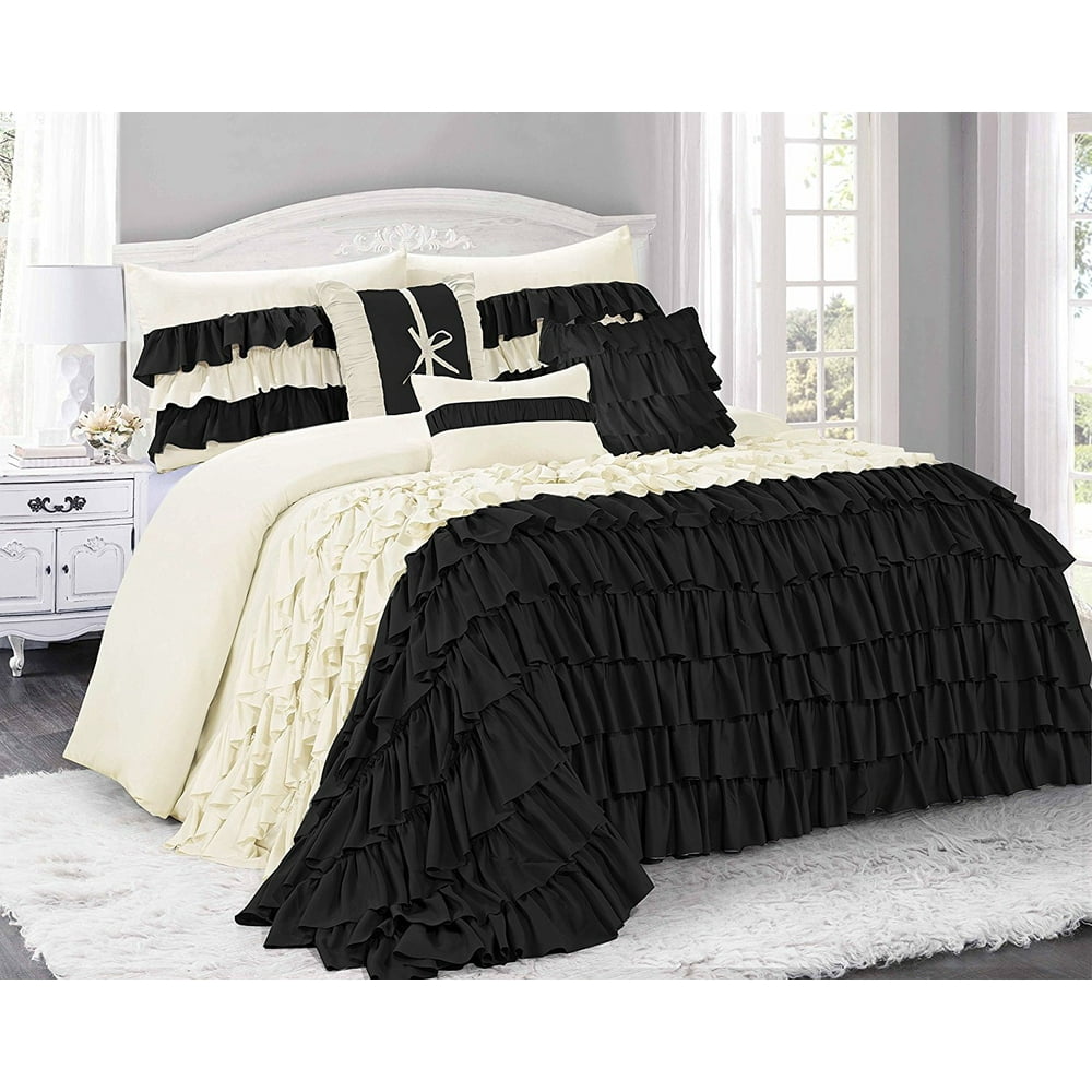 Unique Home BRISE 7 Piece Comforter Bed Set Double Color Clearance