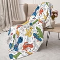 thumbnail image 3 of Disketp Dinosaur Cozy Flannel Fleece Throw Blanket: Has a velvety texture for All Seasons - Perfect for Women, Men, & Kids"80"x60", 3 of 6