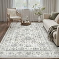thumbnail image 5 of BERTHMEER 4'x6' Area Rugs for Living Room Washable Bedroom Rugs Distressed Vintage Oriental Traditional Print Low Pile Gray Rugs for Dining Room Farmhouse Nonsilp Carpet, Gray, 5 of 5