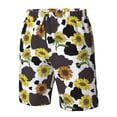 thumbnail image 6 of Uemuo Black Cow Sunflowers Pattern Men's Swim Trunks Hawaiian Beach Bathing Suit Swimsuits Beach Quick-Dry Shorts with Pockets-Small, 6 of 9