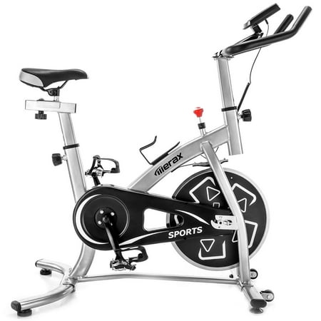 Merax Stationary Indoor Cycling Exercise Bike with Multi-functional Digital LCD Monitor. Flywheel, Multiple