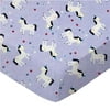 SheetWorld Fitted 100% Cotton Jersey Play Yard Sheet Fits BabyBjorn Travel Crib Light 24 x 42, Unicorns Lavender