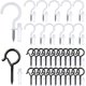 thumbnail image 1 of Paquete de 35 juegos de ganchos, 12 ganchos de techo para colgar y gancho de suspensión de 23 Q con anclajes para paneles de yeso, ganchos para atornillar de pared resistentes para colgar plantas, 1 of 5