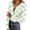 #188-Green, variant on Women's Knit Top V-Neck Long Sleeve Button Front Ribbed Texture Casual and Trendy Style
