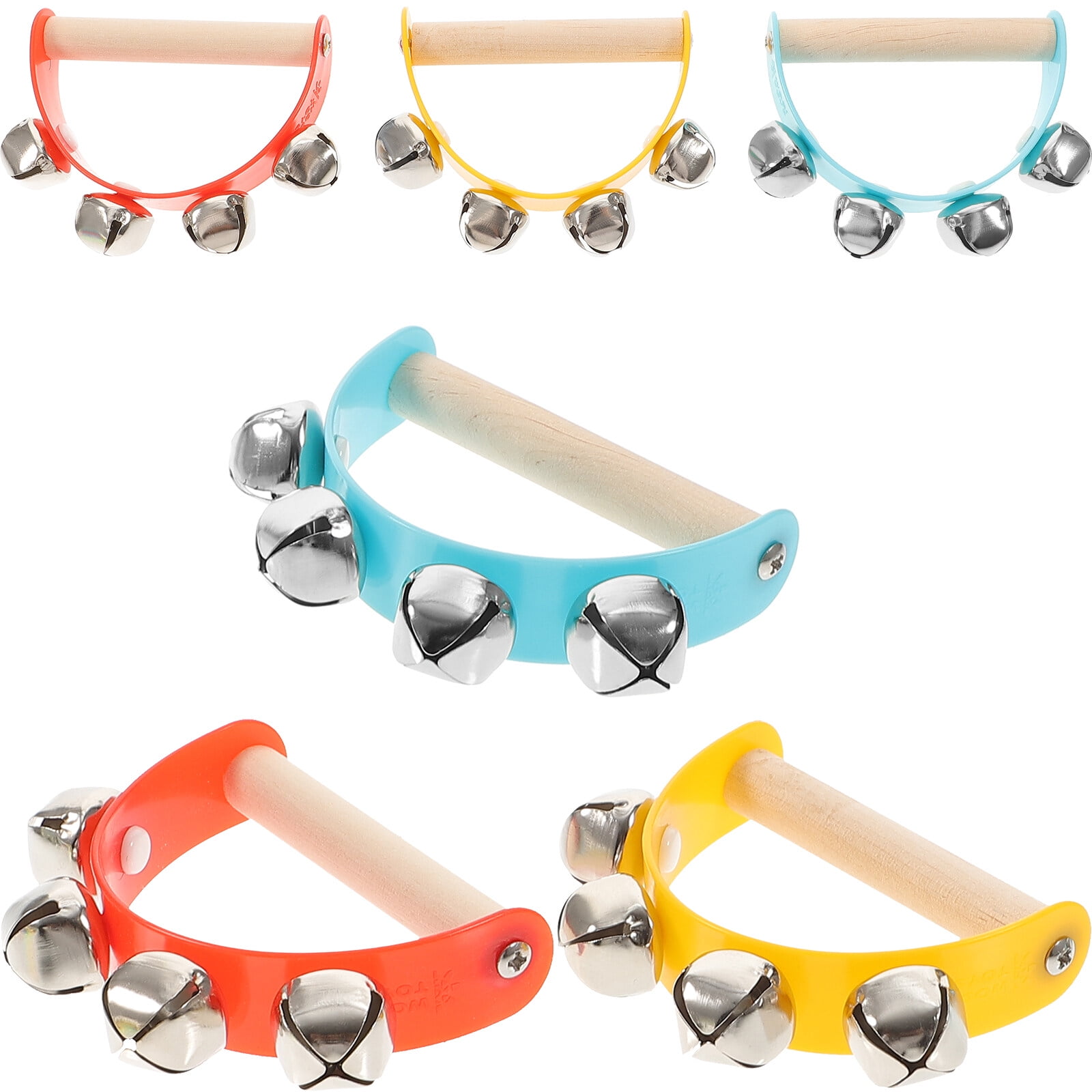 3Pcs Tambourine for Kids Handbell Toy Portable Hand Bell Toy Percussion