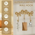 thumbnail image 6 of 2Pcs Bow Wall Hook Decorative Bow Knot Hanger Multipurpose Gold Towel Hook Wall Mounted Hat Hanger for Living Room Bedroom, 6 of 11