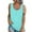 Light Blue, variant on POTETI Womens Tshirt Light Blue Solid Button Crew Neck Blouse Casual Loose Sleeveless Tank