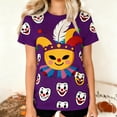 thumbnail image 2 of Camiseta de Manga Corta con Cuello de Tripulación de Impresión de Payaso Casual para Fiesta de Carnaval Verano Diario, 2 of 7