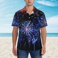 thumbnail image 2 of Yiaed Glasses And Fireworks Print Hawaiian Shirt for Men Short Sleeve Button Down Shirts Beach Shirts for Men,XX-Large, 2 of 7