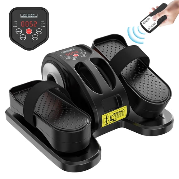 Under Desk Elliptical - Leg Exerciser Machines for Seniors, Seated Elliptical with Remote Control, LCD Display Electric Elliptical Trainers for Home, Ellipse Leg Exerciser with Pedal Straps, Giftable