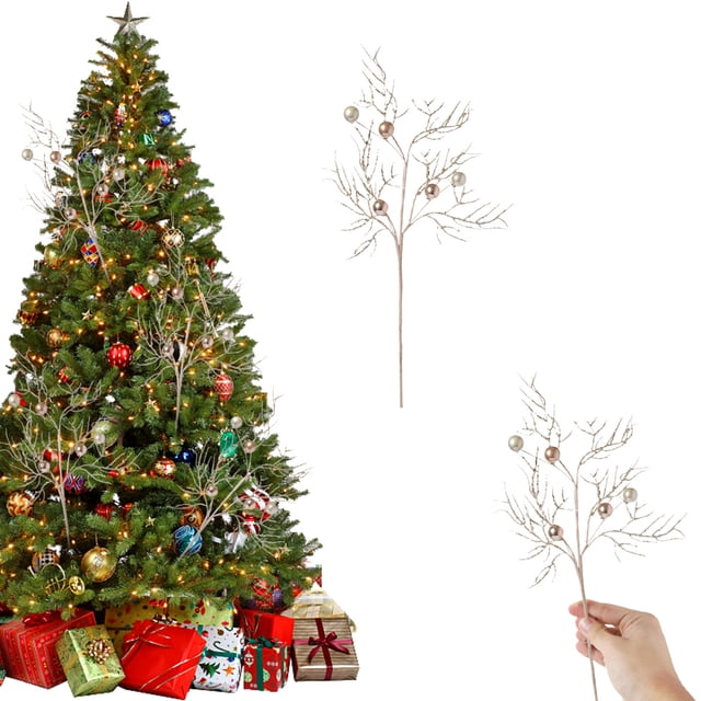 Boovnll Christmas Decorations, Christmas Simulation Golden Cutting Berry Ginkgo Flower Arrangement Christmas Decoration Scene Layout, Christmas Tree Decorations, Christmas Decor
