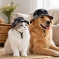 thumbnail image 2 of Pet Sun Hat with Ear Holes and Adjustable Strap for Cats and Dogs, Breathable for Outdoor Walks and Beach, 2 of 7