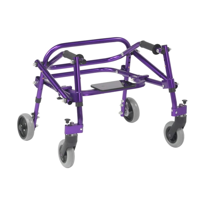 Inspirado en el andador posterior ligero Drive Nimbo 2G con asiento, color morado mago, extra pequeño