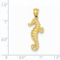 thumbnail image 3 of 14k Yellow Gold Polished Open-Backed Seahorse Pendant Charm, 3 of 4