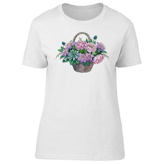 Beautiful Pink Spring Flowers T-Shirt Women -Image by Shutterstock, Female Large